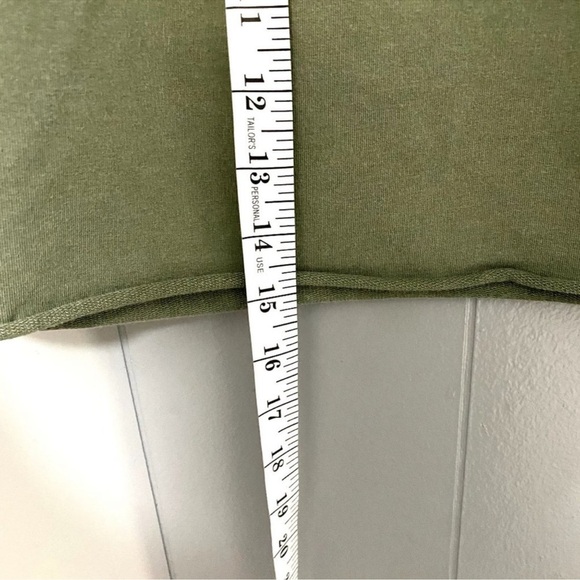 Aerie Offline Olive Green Jersey Knit Raw Hems Crop Hoodie Mini Skirt Set M - Picture 13 of 13
